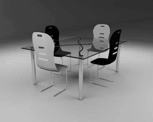 Table en verre avec des chaises preview image